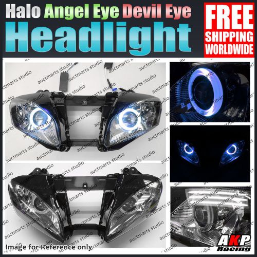 For yamaha yzf r6 08-11 09 10 angel devil eye hid headlight lamp assembly blu sb