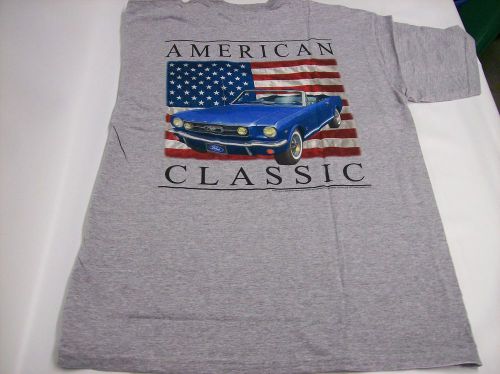 Mustang t shirt 1966 g t blue convertible printed front and rear scott drake