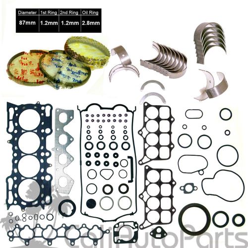98-01 honda prelude 2.2l h22a4 dohc vtec full set piston rings main rod bearings