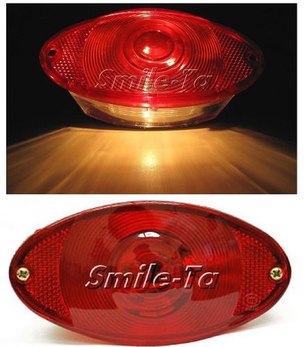 Custom motorcycle rear brake/running/license plate tail light red lens