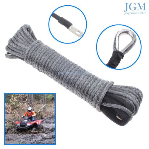 1/4"x 50' gray synthetic fiber winch line cable rope 6600+ lbs car atv utv