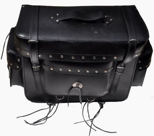 Saddle bag - motorcycle - black pu leather