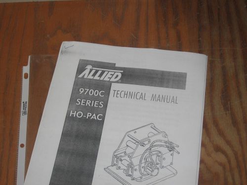 Allied ho-pac 9700c hydraulic hammer compactor operators maintenance manual