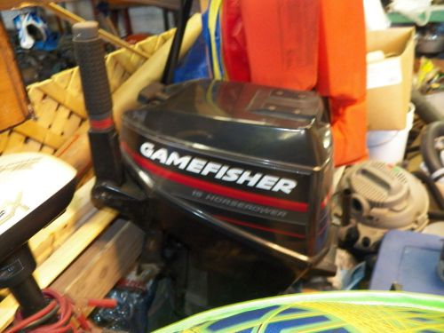 2 motors gamefisher 15 hp outboard motor with gas tank plus minn kota trolling