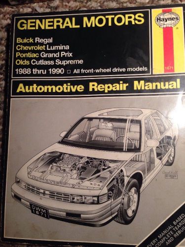 Haynes #1671 general motors auto manual (buick, chevy, pontiac olds) 1988 - 1990