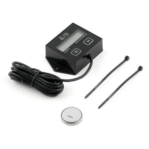 New digital engine tach tachometer hour meter inductive for motorcycle motor cc