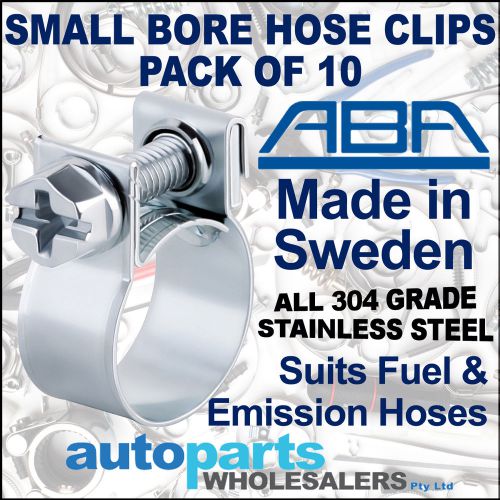 Aba small bore hose clamps 15mm to 17mm - all 304 stainless steel - pack of 10