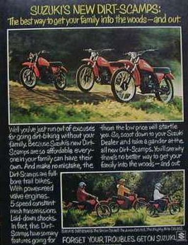 Suzuki ds185 ds100 ds80 motorcycle ad 1977 ds 80100 185
