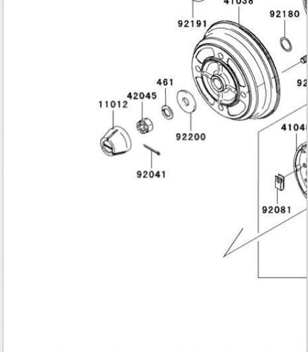 Two kawasaki center cap 11012-1969