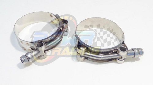 Pswr 2 x 2.25&#034;, 49mm-57mm, 1.93&#034;-2.24&#034; ss 304 t-bolt clamps turbo silicone hose