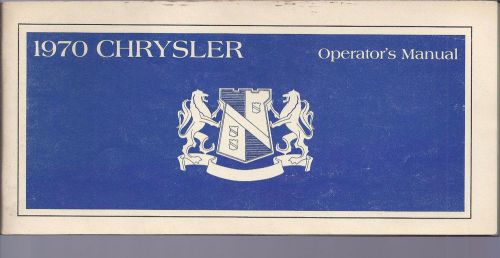 1970 chrysler owners manual