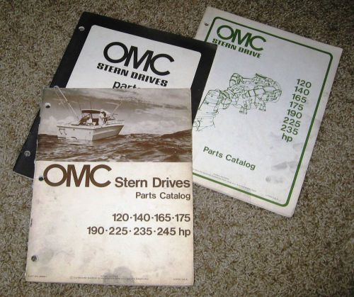 Omc stern drive parts catalogs 1975-76 lot of 3