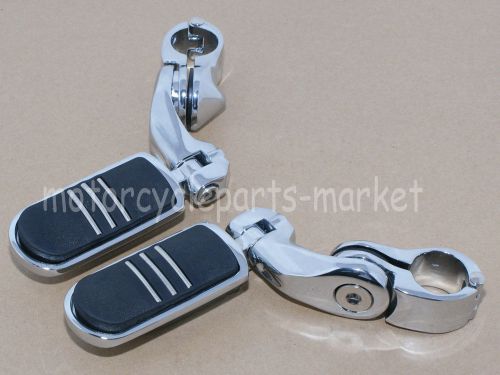 Chrome 32mm 1.25&#039;&#039; adjustable short angled foot pegs pedals for harley davidson