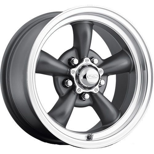 11175712 15x7 5x4.5 (5x114.3) wheels rims gray +0 offset alloy 5 spoke vintage