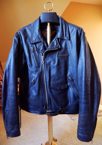 Harley davidson distressed vintage style leather jacket size ex large - vg cond!