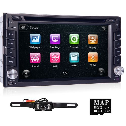 Hd 6.2" touch screen 2 din car gps dvd player bluetooth ipod radio+backup camera