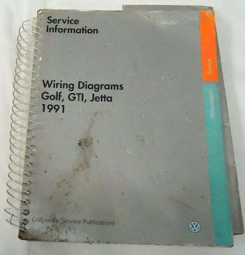 1991 vw shop manual wiring diagrams golf, gti and jetta~ w42 911 001 145 1