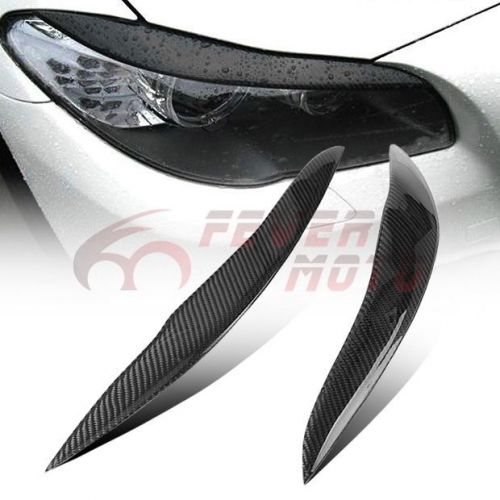 Real carbon fiber headlight eyebrows eye lid for bmw 528i 535i 550i f10 10-14 fm