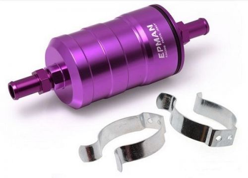 Alloy fuel filter hi flow with paper filter racing fuel pumps ep-zzof01 purple