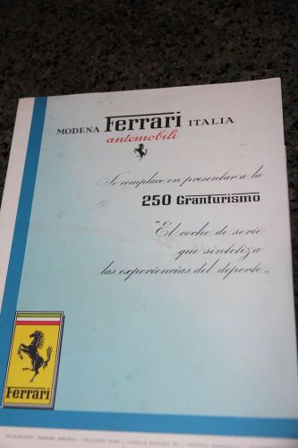 Ferrari 250 granturismo sales brochure literature testa rosa classic sports car