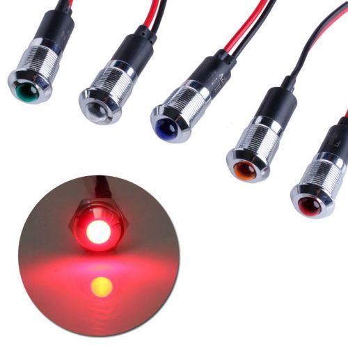 1pc 12mm 12v dashboard indicator light led pilot dash panel lamp