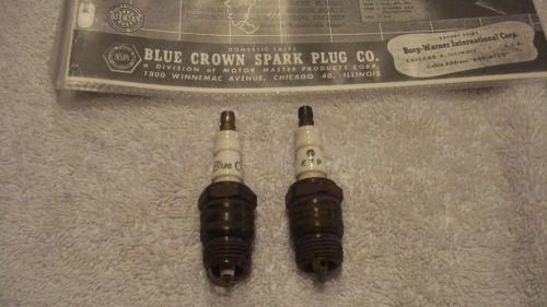 2 nos blue crown spark plugs ford tapered seat