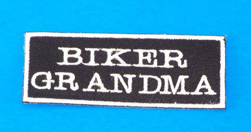 Biker grandma white&amp;black iron on small badge patch for bikers jacket brand new