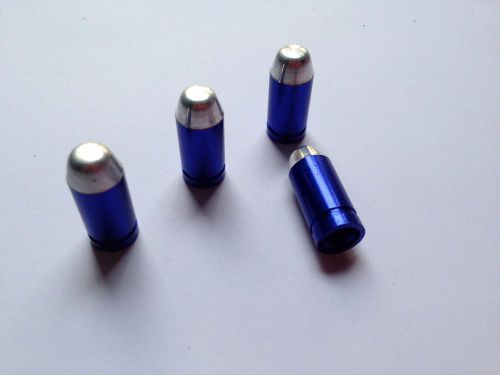 20pcs aluminum blue bullet design novelty car tire valve stems cap,air dust cap