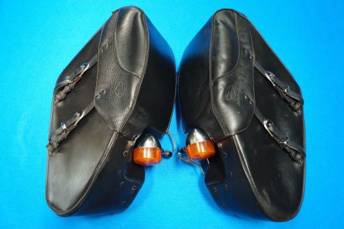 Genuine harley dyna low rider fxdx sport wide glide leather saddlebags 1996-2016