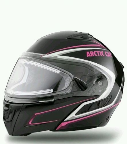 Arctic cat adult modular snowmobile helmet with electric shield pink - 5262-32_