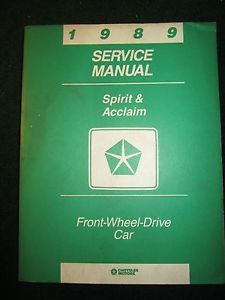 1989 plymouth acclaim dodge spirit service repair shop manual fwd