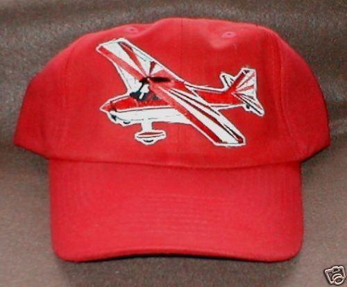 Citabria airplane aircraft aviation hat with emblem low profile style red