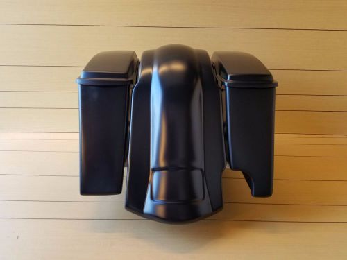 4&#034;stretched saddlebags for 2-1 exhaust, lids and rear fender for harley davidson