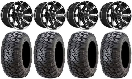 Madjax vortex machined golf wheels 12&#034; 23x10-12 ultracross tires yamaha
