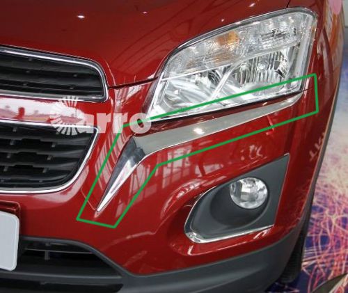 Exterior chrome abs head light lamp eyelid cover trims for chevrolet trax 14-16