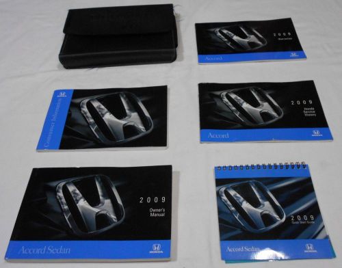 2009 honda accord sedan owner manual 6/pc.set &amp; black honda factory case.free s