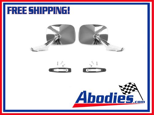 1966-1969 chevelle side view door mirror pair w/ mounting kits 68-72 el camino