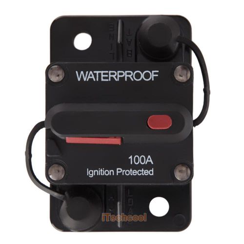Dc 100a circuit breaker manual reset 12v/24v ignition protected waterproof #t1k