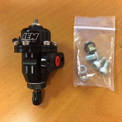 Aem 25-300bk black high volume adjustable fuel pressure regulator new open box