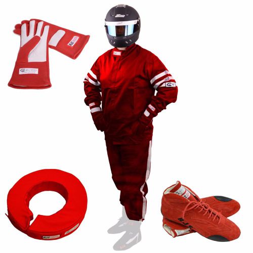 Racerdirect.net combo pack race suit rjs suit gloves shoes collar red