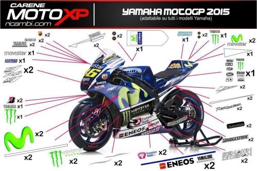 Stickers decal moto yamaha r1 2006 2007 2008 2009 2015 motogp 2015