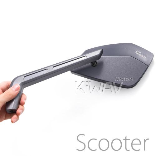 Mirrors cnc aluminum sharp look cleaver gray 8mm for yamaha scooter