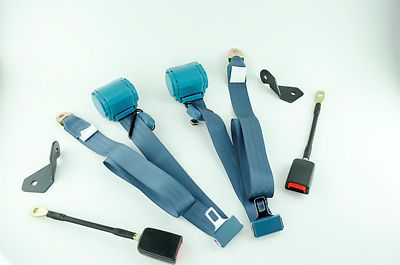 Seat belts 3 point retractable belt  one pair blue  vw&#039;s  fwpauto