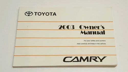 2003 toyota camry owners manual user guide operators le se xle v6 2.4l 3.0l oem