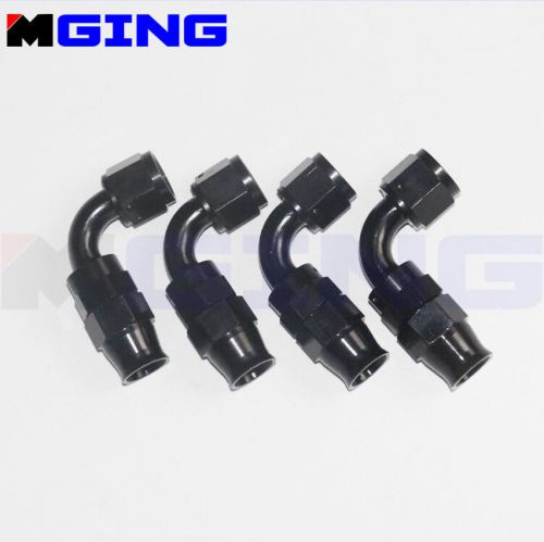4pcs an10 oil teflon ptfe e85 fuel line hose end fitting jic -10an 90 deg sl
