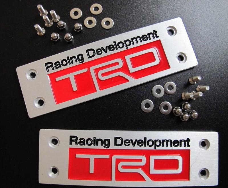 Toyota trd aluminium car floor mat logo carpet emblem alloy 2 pcs for ae 86