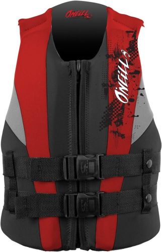O'neill youth reactor uscg life vest 50-90 lbs, coal/red/flint
