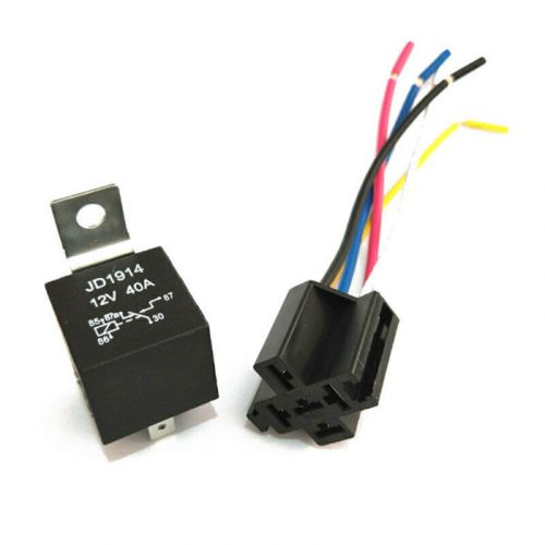5Set Relay Car Auto Relay 12V 40A 5Pin Wires+Harness Socket Fits For Universal, US $31.04, image 5