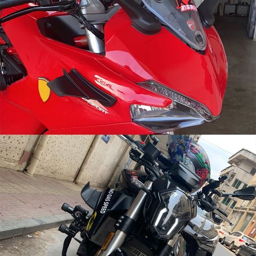 2x Black Side Motorcycle Winglets Air Deflector Fin Spoiler Cover Trim ABS USA, US $15.99, image 3