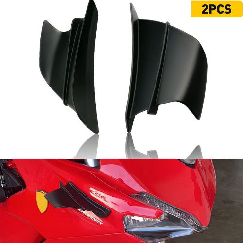 2x Black Side Motorcycle Winglets Air Deflector Fin Spoiler Cover Trim ABS USA, US $15.99, image 9